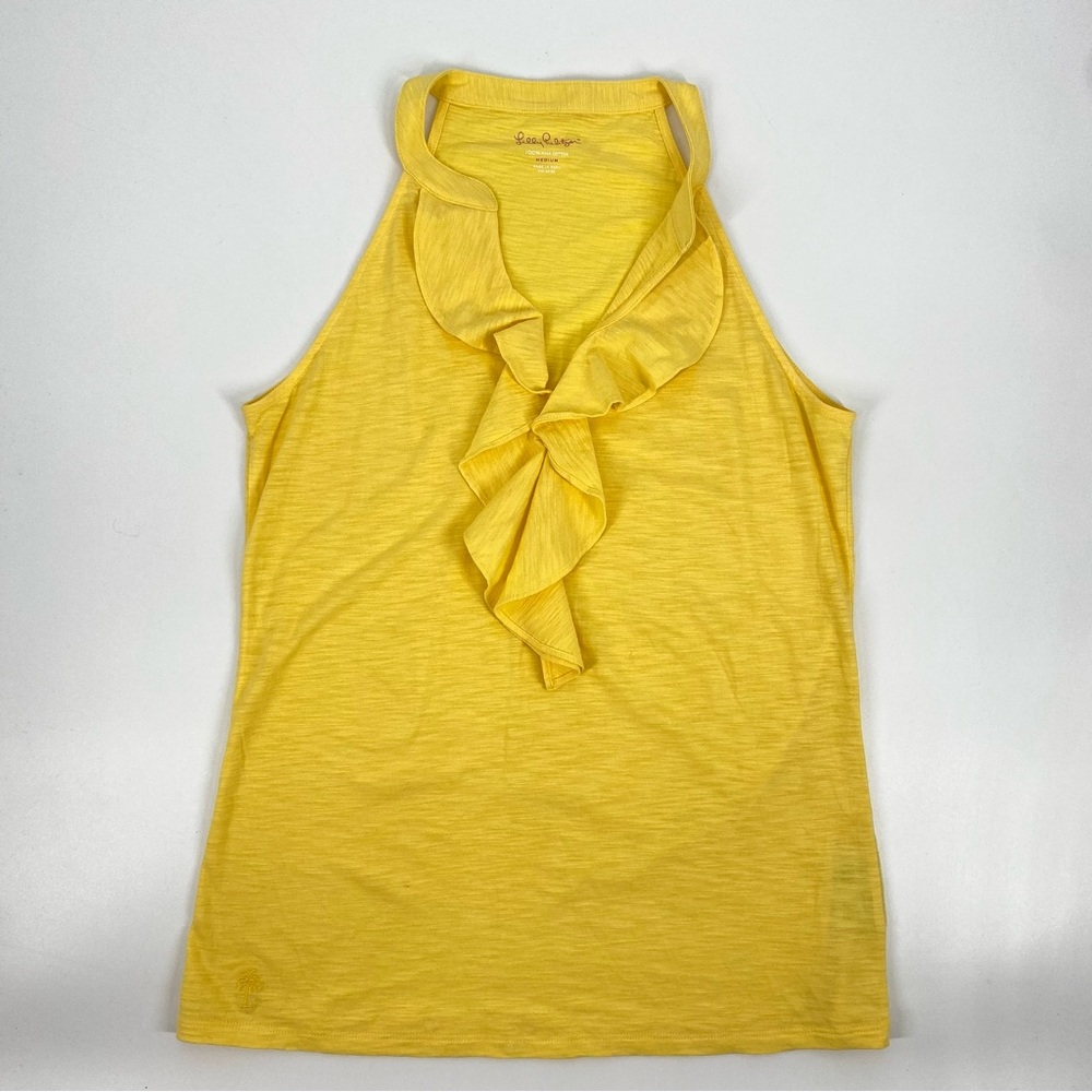 Lilly Pulitzer Yellow Ruffle Tank Top
